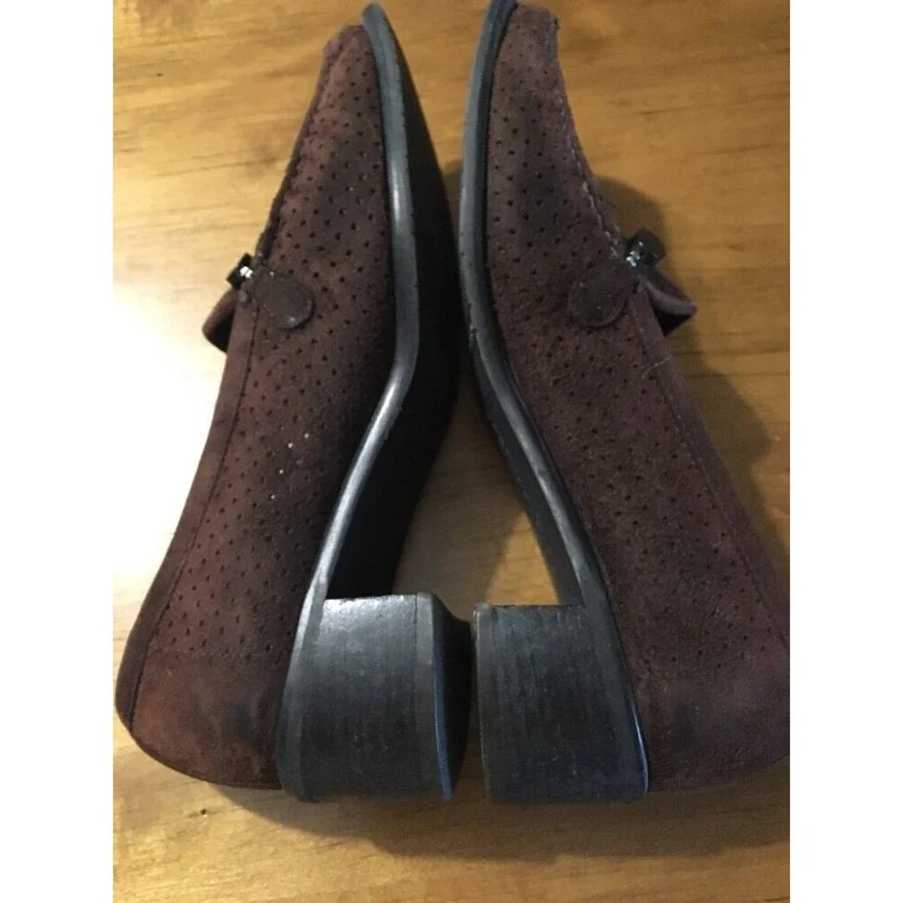 Stuart Weitzman Women's Shoes Brown Suede Perforated Shoes Size 7